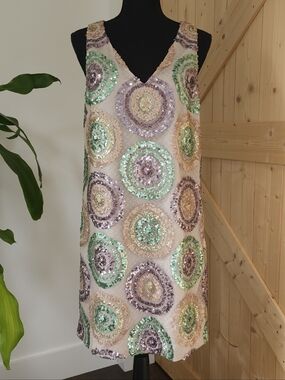 TRINA TURK Women's Pull-on Style  Multicolor Sequin Glitterati Dress. Size 6